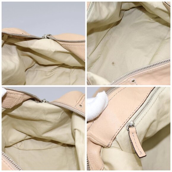 Chloe Paddington Shoulder Bag Leather Beige Gold Silver Auth am7903 - Picture 15 of 16